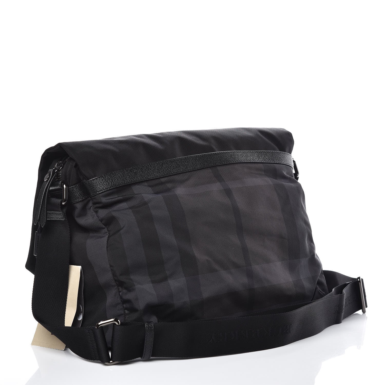 Burberry Nylon Jacquard Beat Check Sundorine Messenger Bag Black 3 of 8