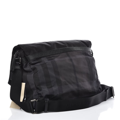 Burberry Nylon Jacquard Beat Check Sundorine Messenger Bag Black 3 of 8