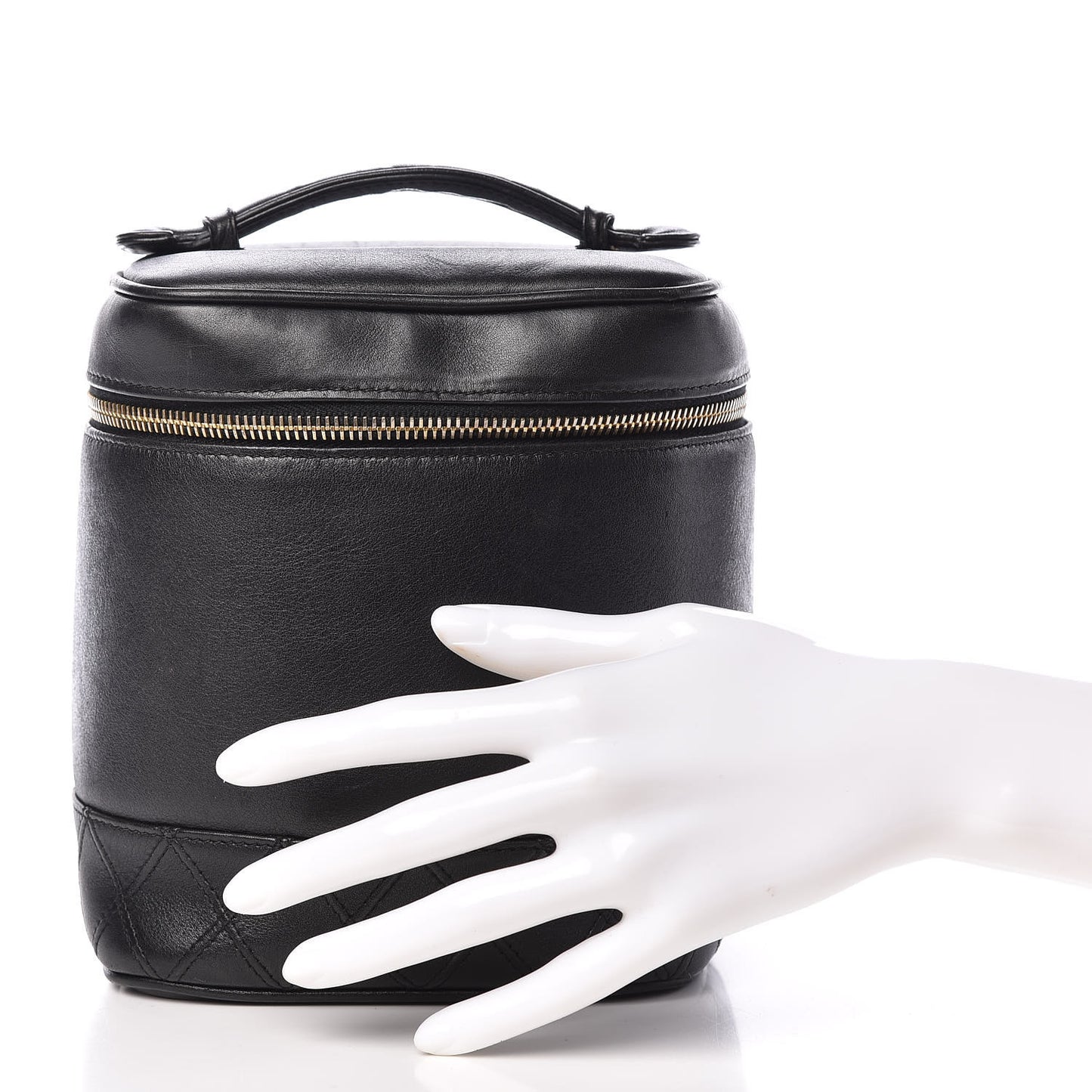 Lambskin Vanity Cosmetic Case Black
