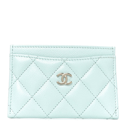Chanel Caviar Quilted Card Holder Light Blue 1 of 9