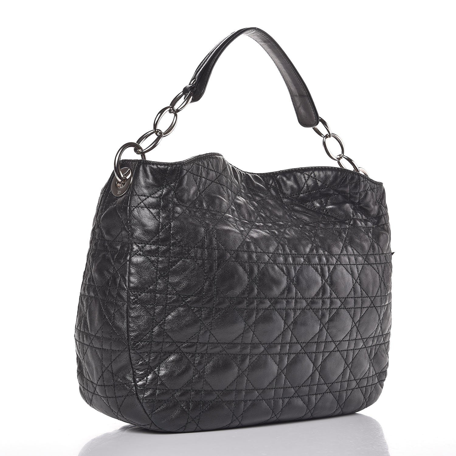 Christian Dior Lambskin Cannage Small Dior Soft Hobo Black 10 of 16
