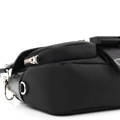 Prada Re-Nylon Spazzolato Double Pocket Buckle Shoulder Bag Black 10 of 11