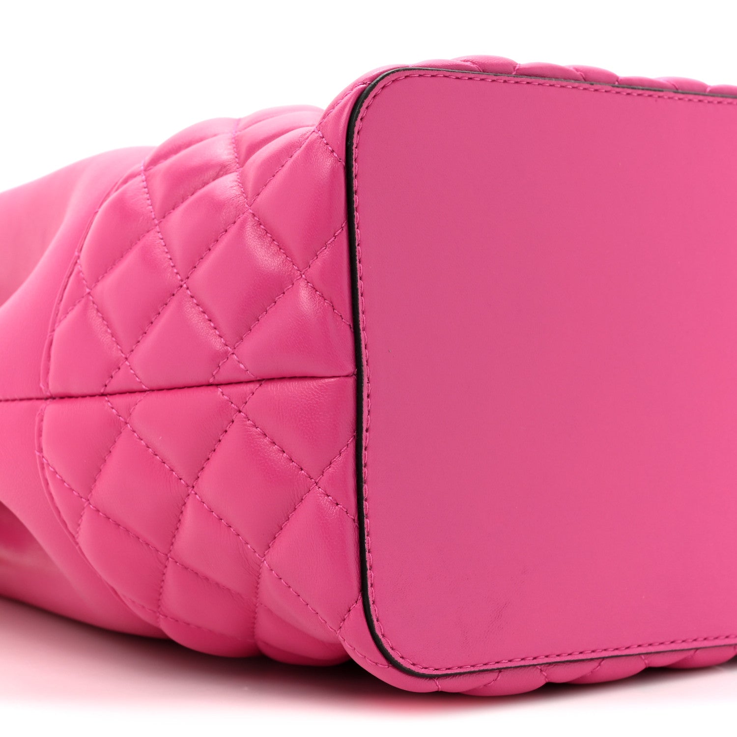 Versace Nappa Quilted Medusa Top Handle Bucket Bag Fuchsia 9 of 12