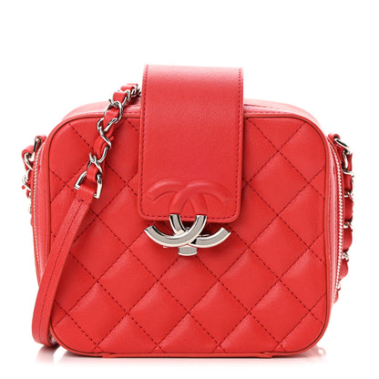 Chanel Lambskin Quilted Mini CC Box Camera Bag Red 1 of 14