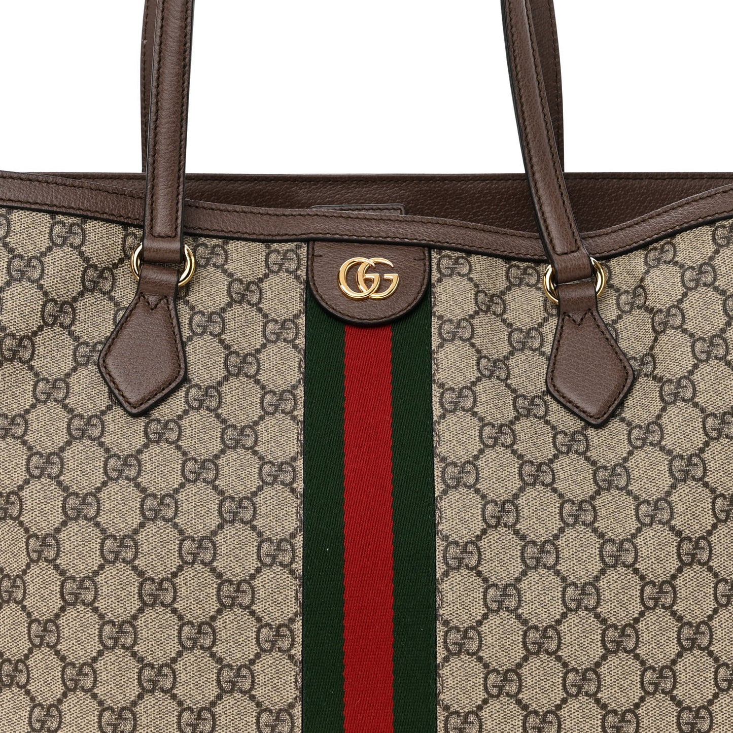 GG Supreme Monogram Medium Ophidia Shopping Tote Brown