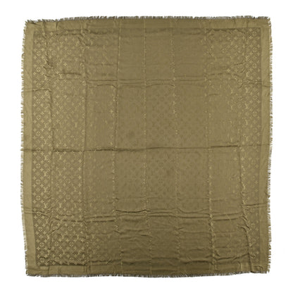 Louis Vuitton Silk Wool Monogram Shawl Kaki 1 of 3