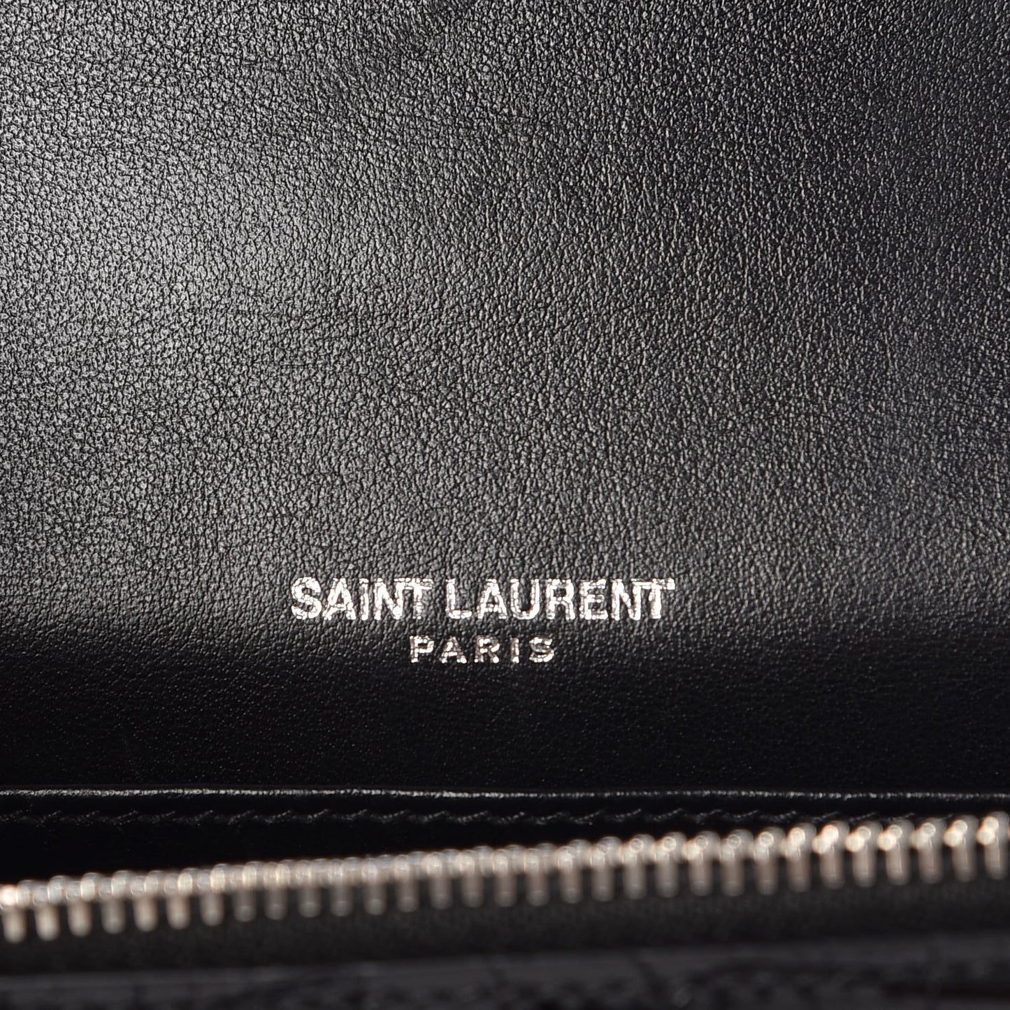 Calfskin Crocodile Embossed Monogram Sunset Chain Wallet Black