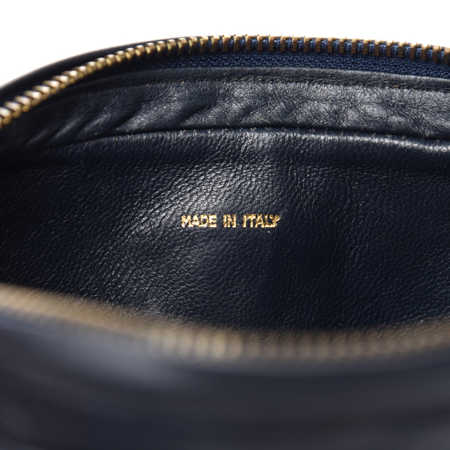 Lambskin Quilted CC Tassel Camera Case Navy