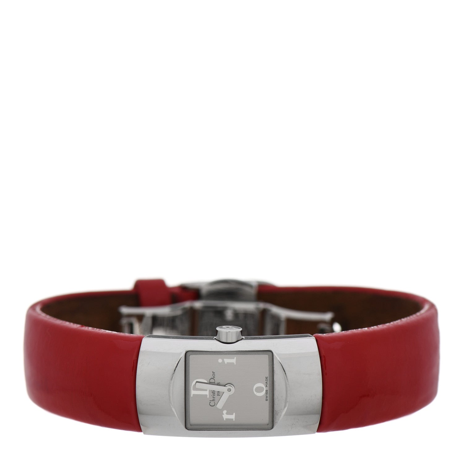 Christian Dior Stainless Steel Calfskin 15mm Diorific Quartz Watch Red 2 of 7