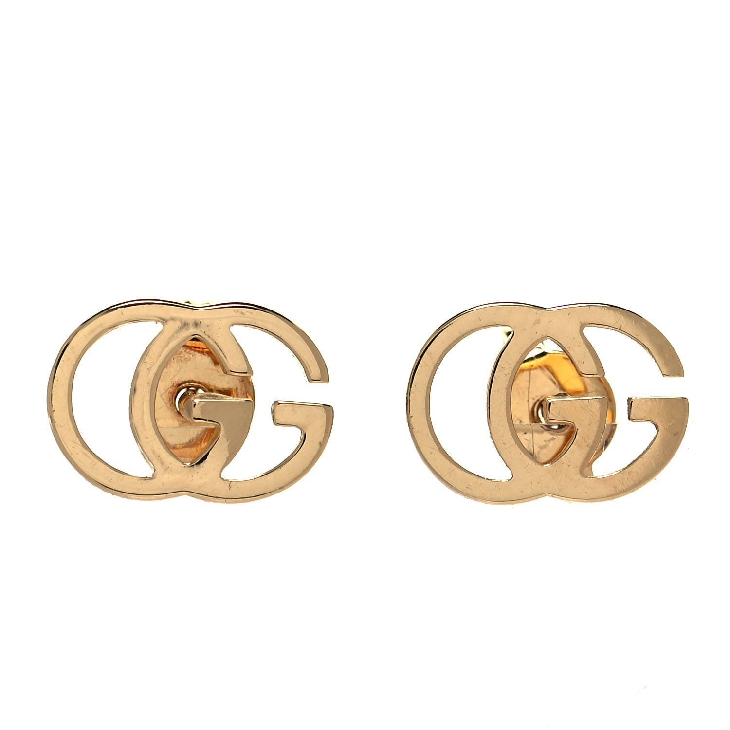 Gucci 18K Yellow Gold GG Tissue Stud Earrings 1 of 4