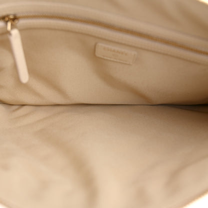Chanel Calfskin Quilted Large Pearl Cosmetic Case Light Beige 5 of 7