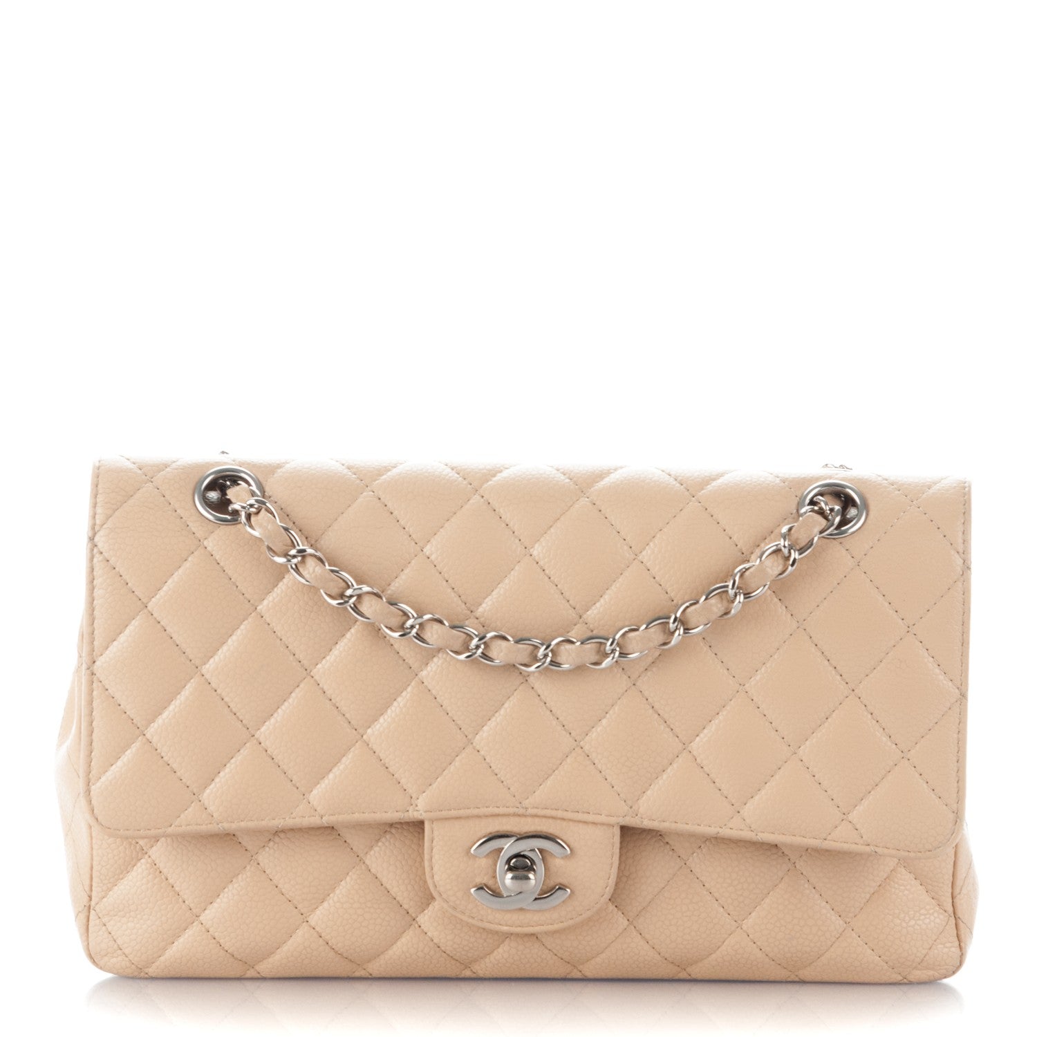 Chanel Caviar Quilted Medium Double Flap Beige Clair 1 of 13