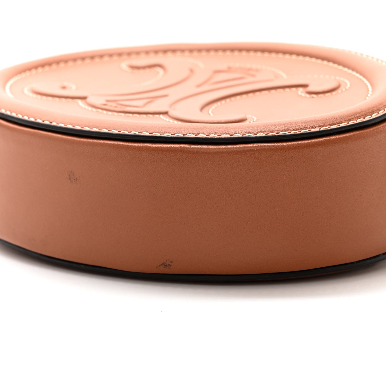 Celine Smooth Calfskin Cuir Small Triomphe Oval Crossbody Purse Tan 8 of 9