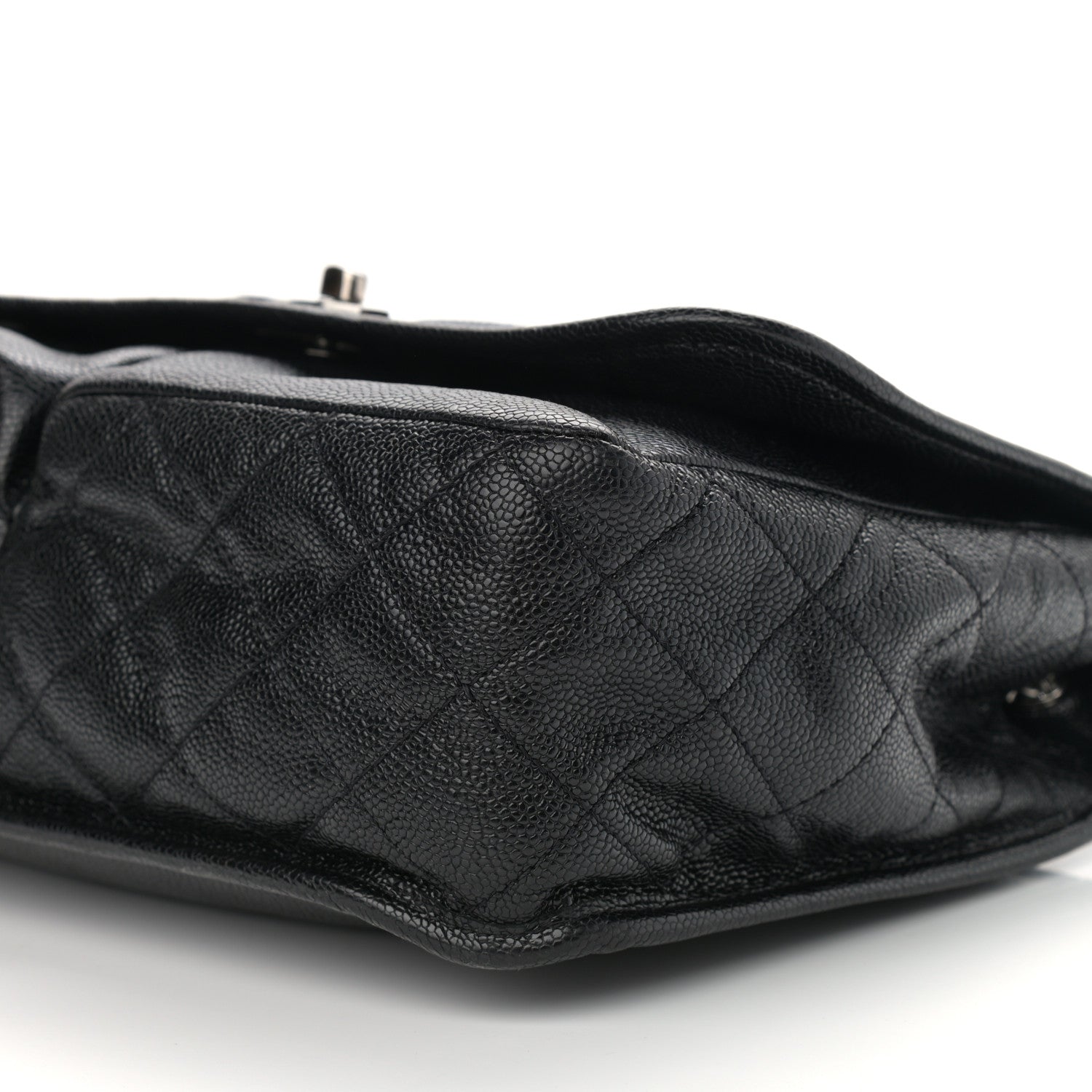 Chanel Grained Calfskin Large Natural Beauty Flap Black 10 of 12