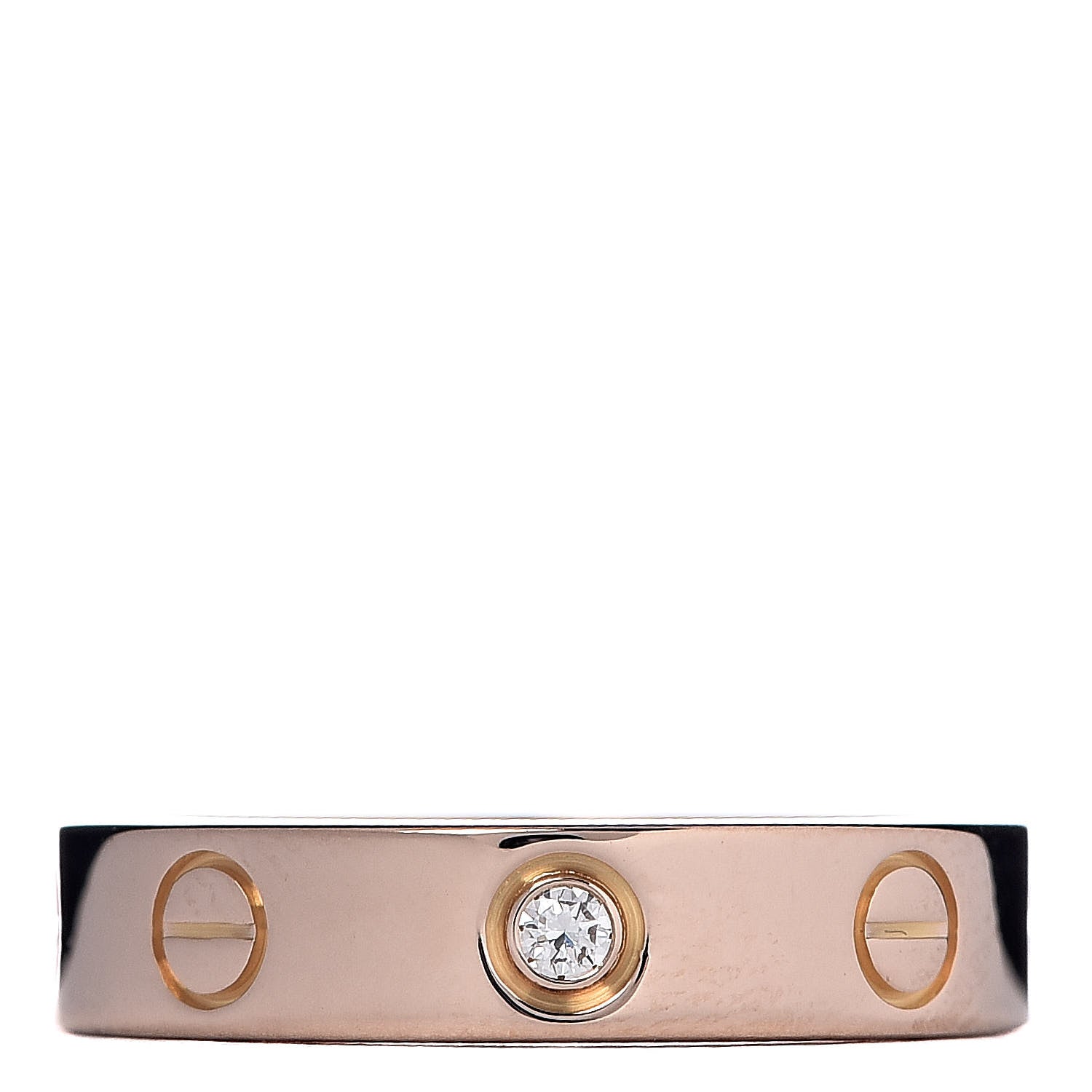 Cartier 18K Pink Gold Diamond 3.5mm LOVE Wedding Band Ring 48 4.5 1 of 4