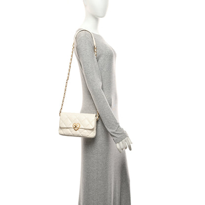 Chanel Lambskin Plexiglass Quilted Coco Love Flap White 2 of 10
