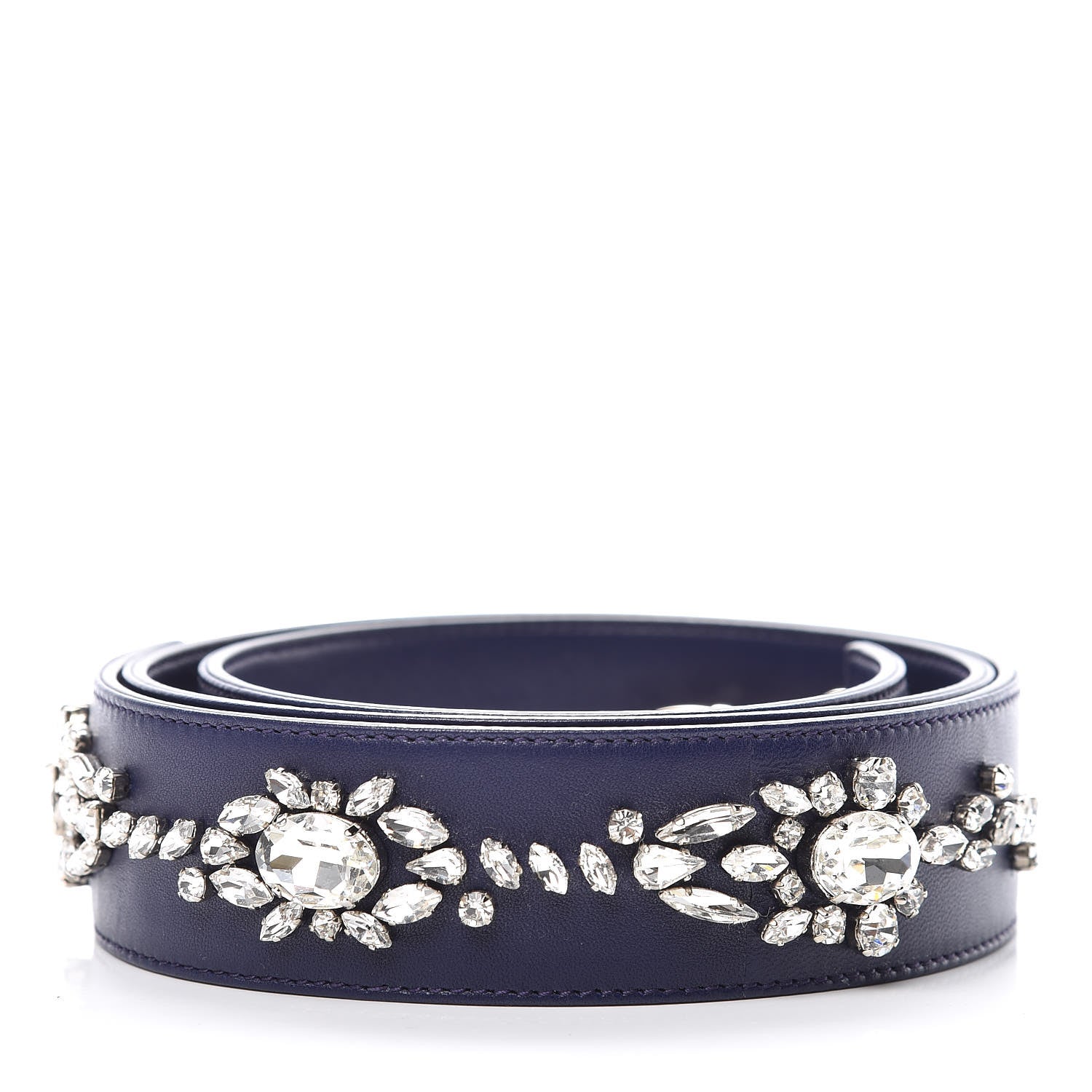 Christian Dior Lambskin Crystal Studded Shoulder Strap Blue 2 of 3