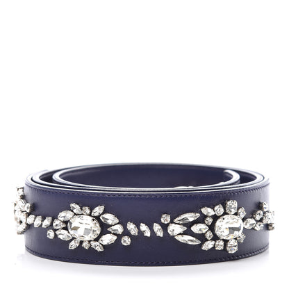 Christian Dior Lambskin Crystal Studded Shoulder Strap Blue 2 of 3