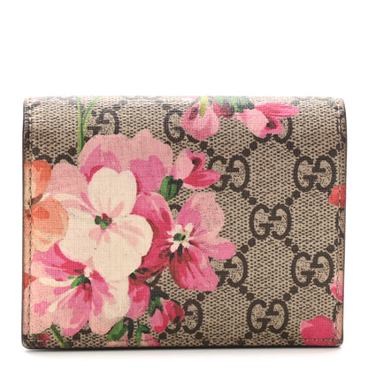 Gucci GG Supreme Monogram Blooms Card Case Wallet Beige Multicolor Dry Rose 1 of 18