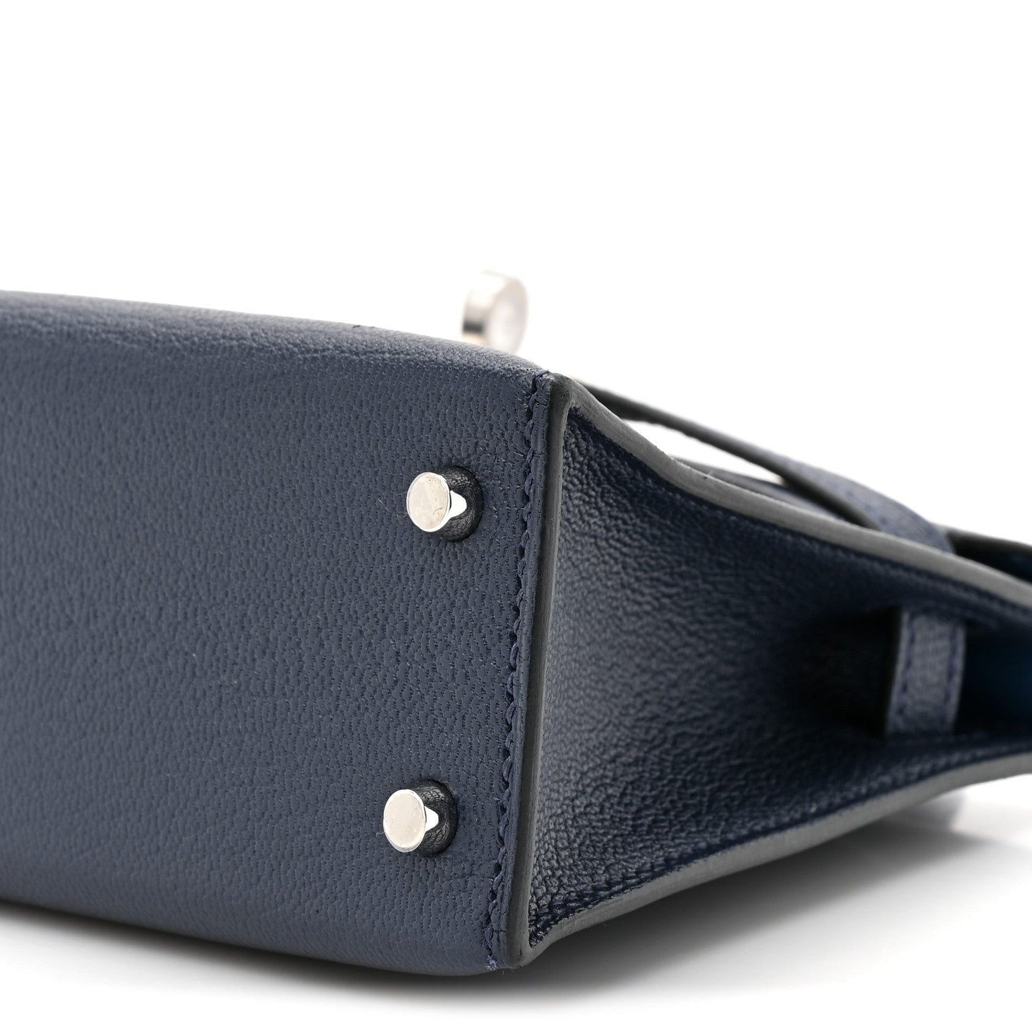 Hermes Chevre Mysore Verso Mini Kelly Sellier 20 Bleu Navy Bleu Zellige 10 of 11