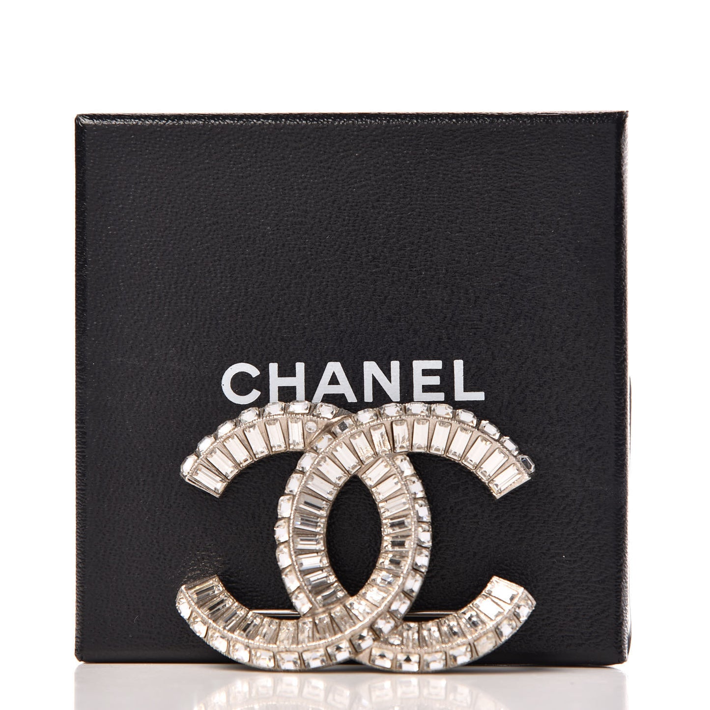 Baguette Crystal CC Brooch Silver