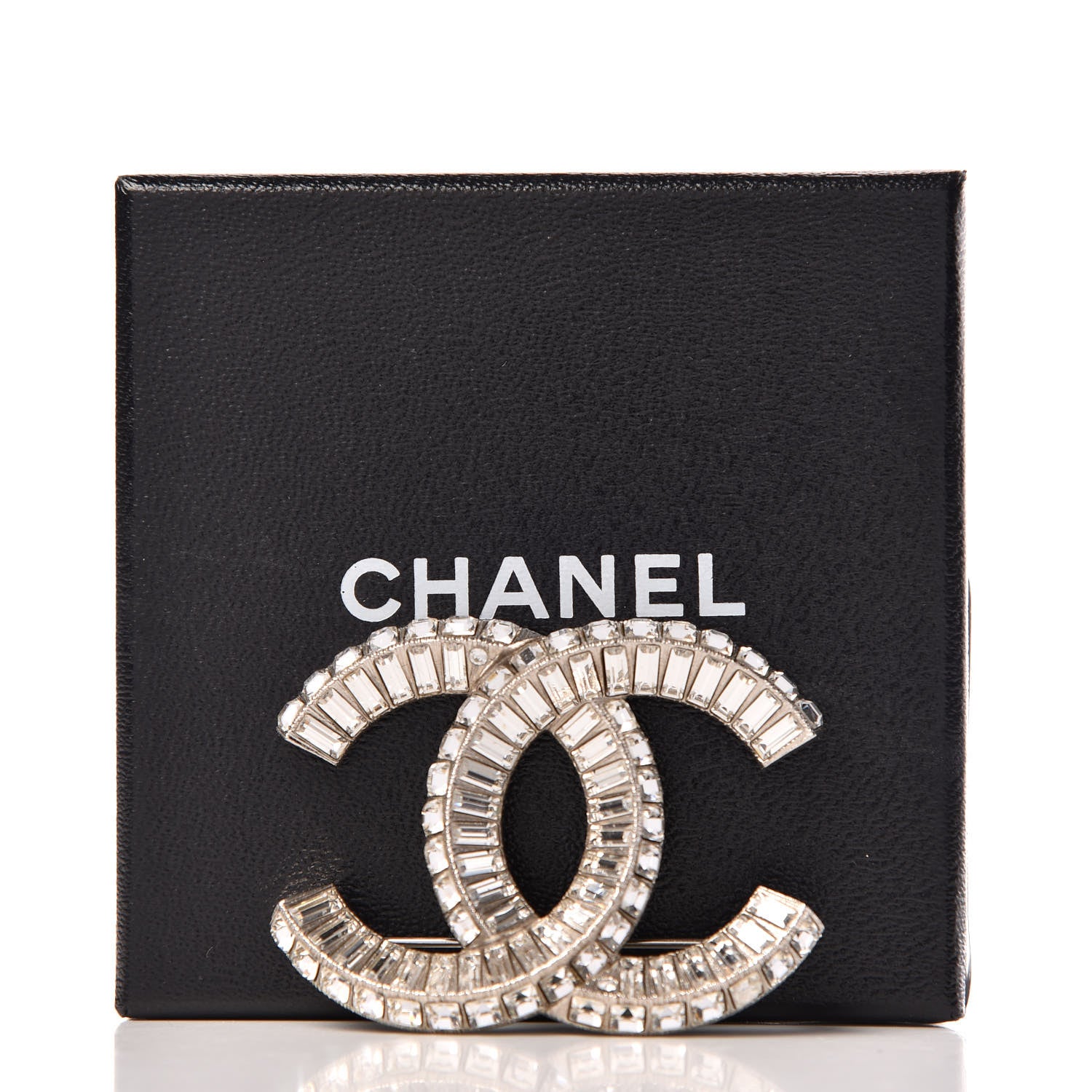 Chanel Baguette Crystal CC Brooch Silver 5 of 5