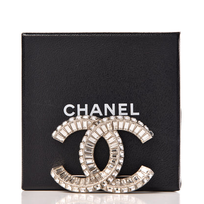 Chanel Baguette Crystal CC Brooch Silver 5 of 5