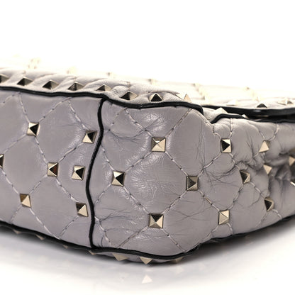 Valentino Garavani Nappa Medium Rockstud Spike Shoulder Bag Grey 8 of 9