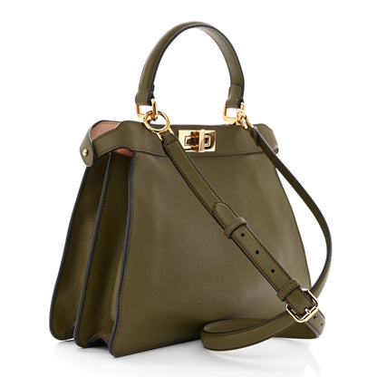 Fendi Vitello Seta Shiny Nappa Medium Peekaboo I SEE U Satchel Avocado Light Rose 3 of 12