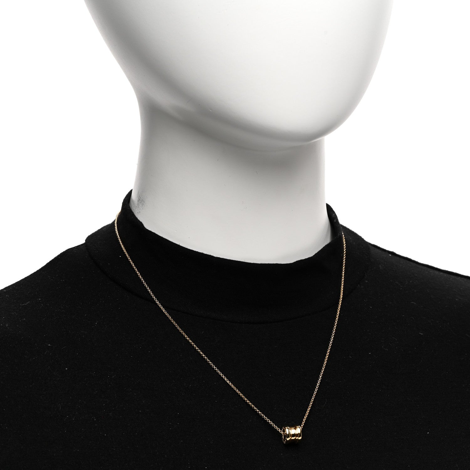 Bulgari 18K Yellow Gold Mini B.Zero1 Pendant Necklace 2 of 5