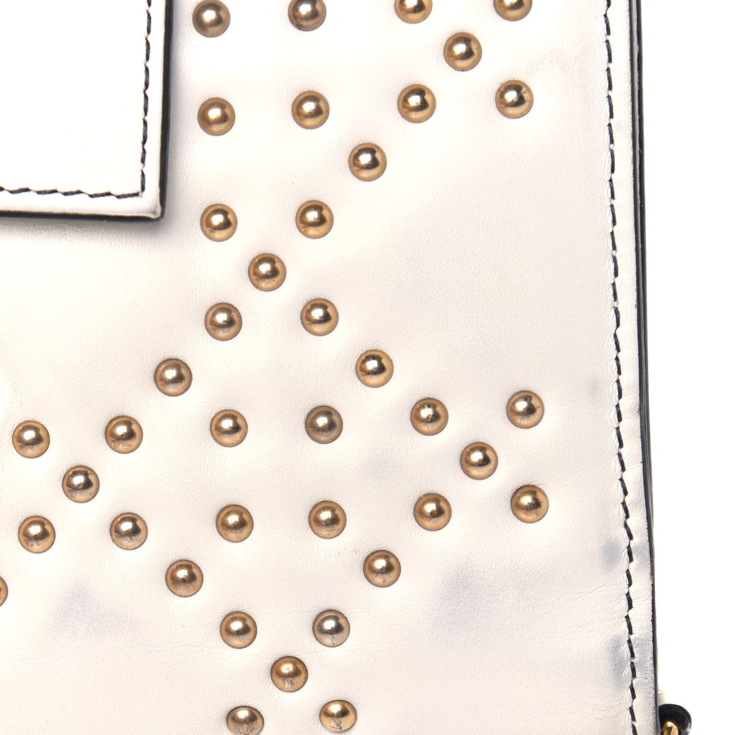 Lambskin Cannage Studded Lady Dior Eden Wallet White