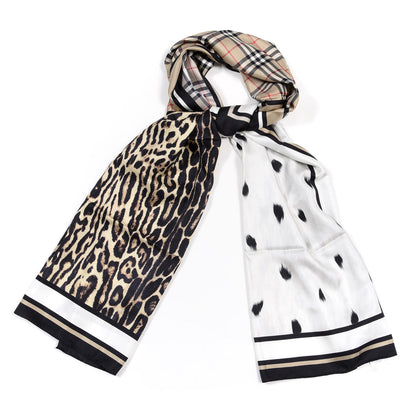 Burberry Silk Vintage Check Animal Print Scarf Archive Beige 1 of 4