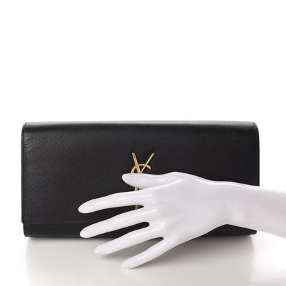 Saint Laurent Grain De Poudre Monogram Cassandre Clutch Black 2 of 10