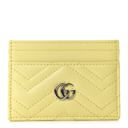 Gucci Calfskin Matelasse GG Marmont Card Holder Banana 1 of 6