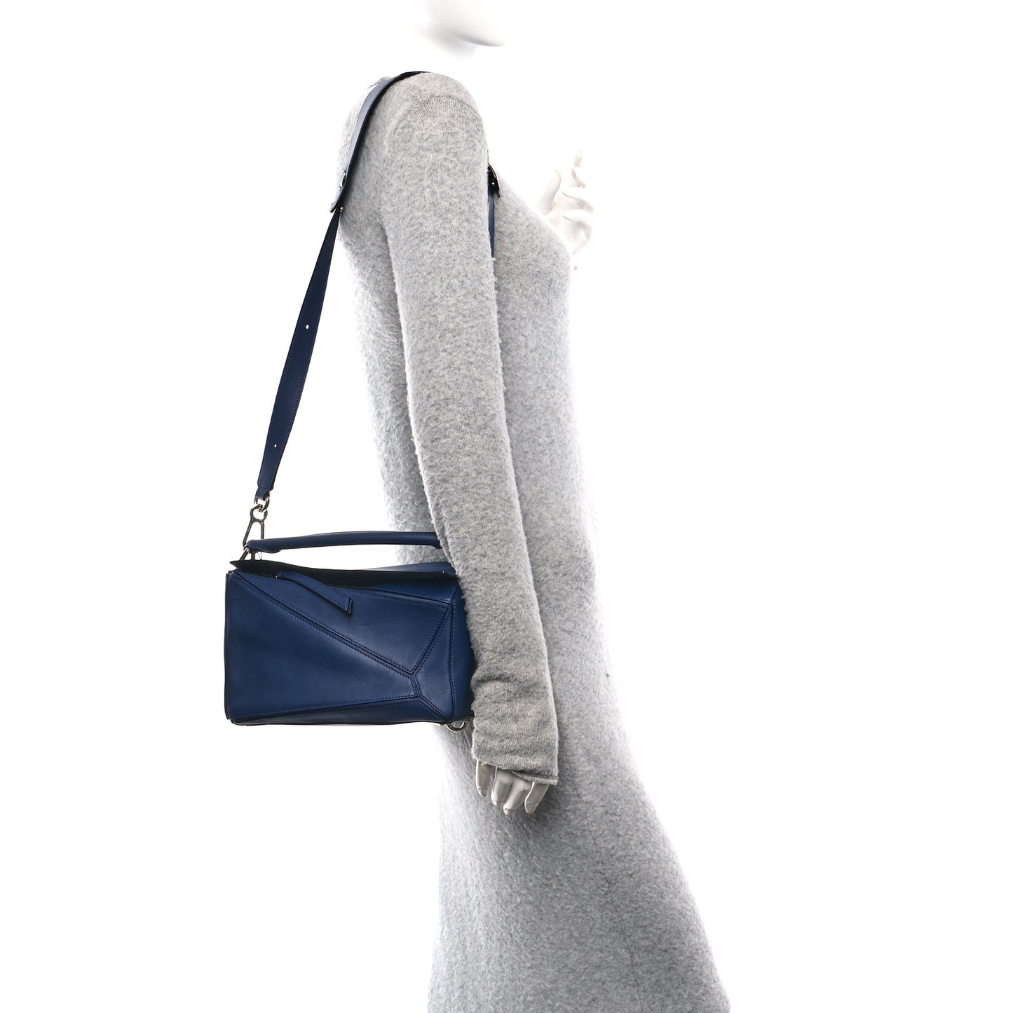 Calfskin Small Puzzle Bag Marine