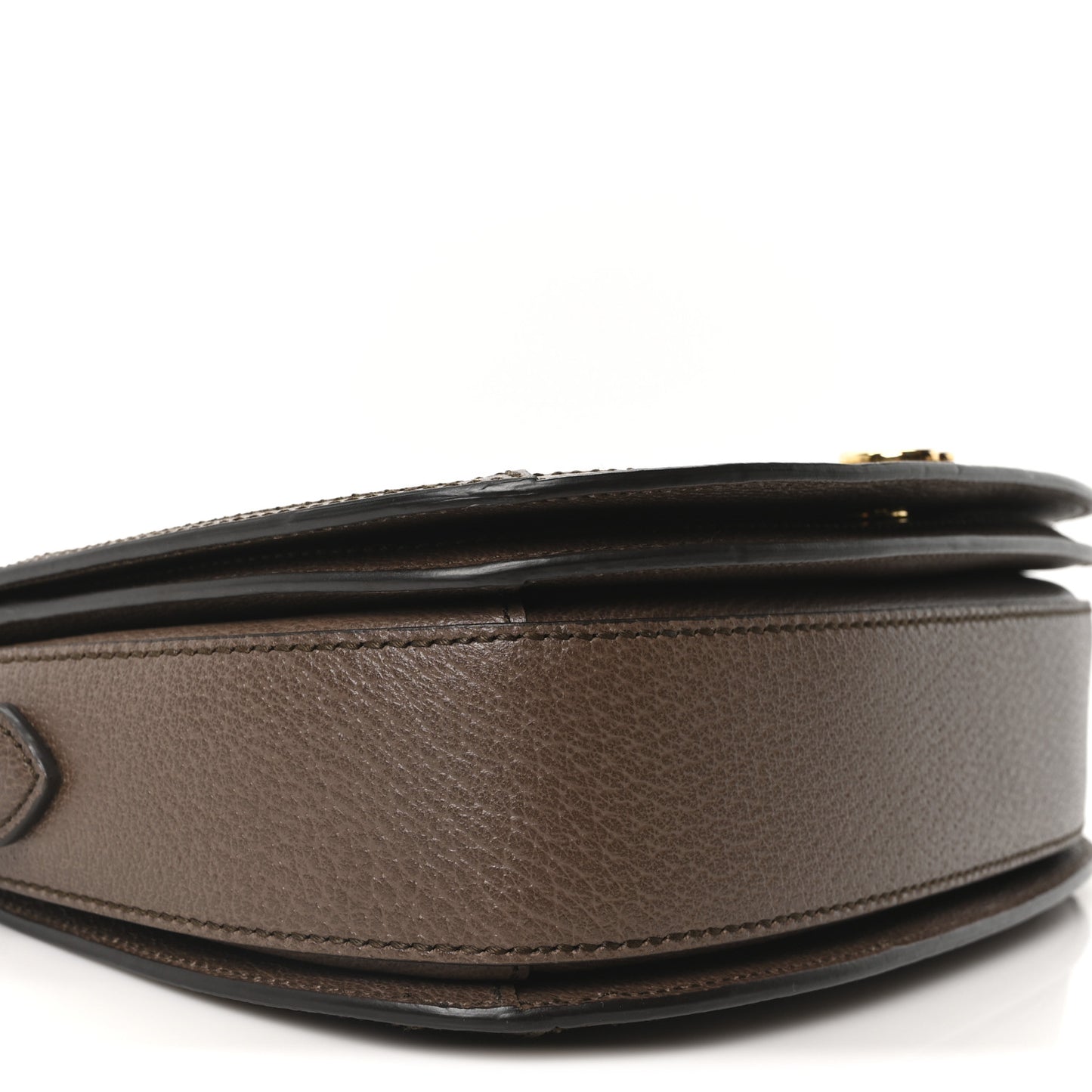 GG Supreme Monogram Web Small Ophidia Flap Messenger Bag Brown
