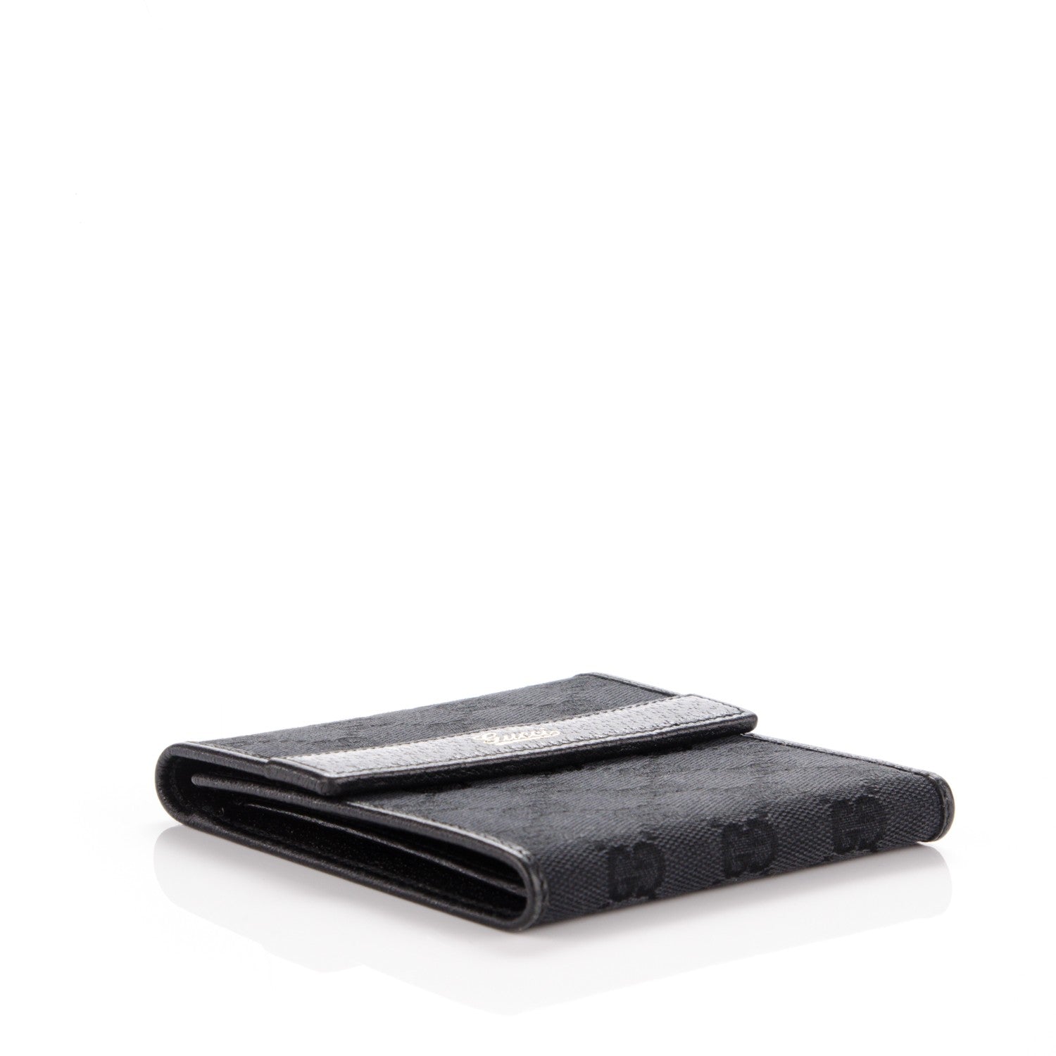 Gucci Monogram Compact Flap Wallet Black 4 of 7