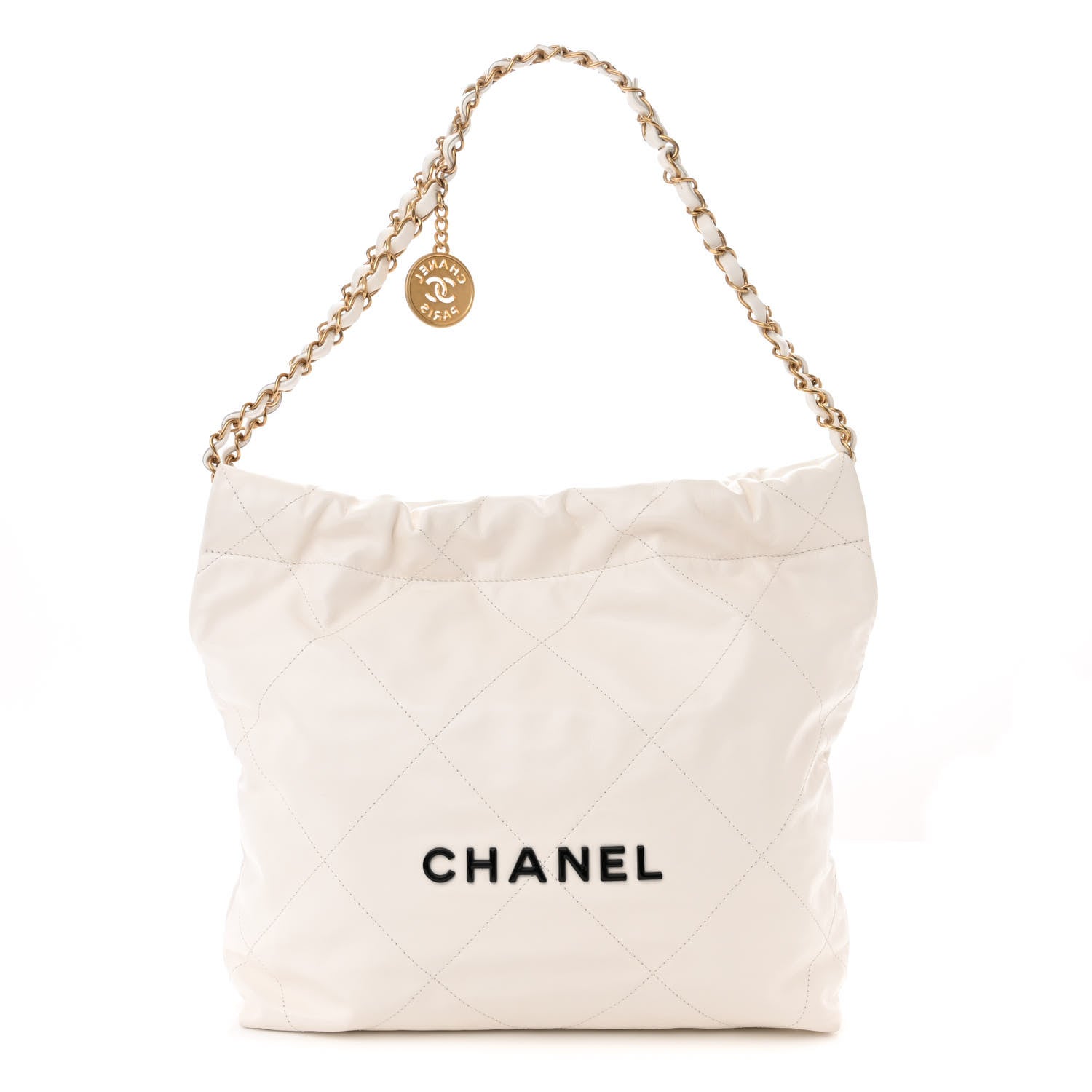 Chanel Calfskin Quilted Small Chanel 22 White 1 of 11