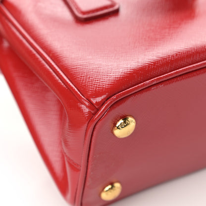 Prada Saffiano Mini Galleria Double Zip Tote Fuoco 10 of 17