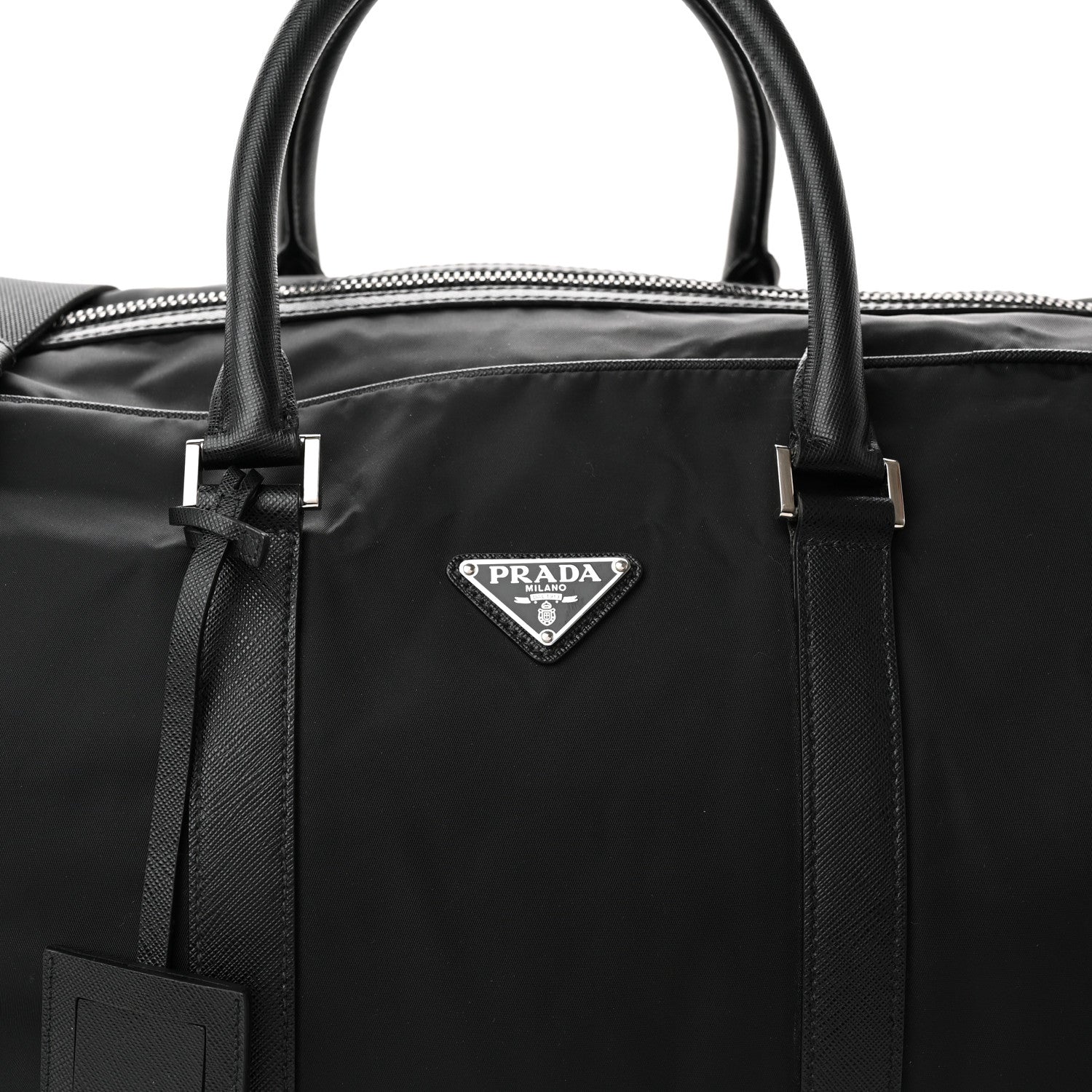 Prada Tessuto Nylon Saffiano Duffle Black 8 of 18
