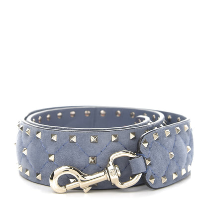 Valentino Garavani Suede Rockstud Spike Shoulder Strap Blue 1 of 5