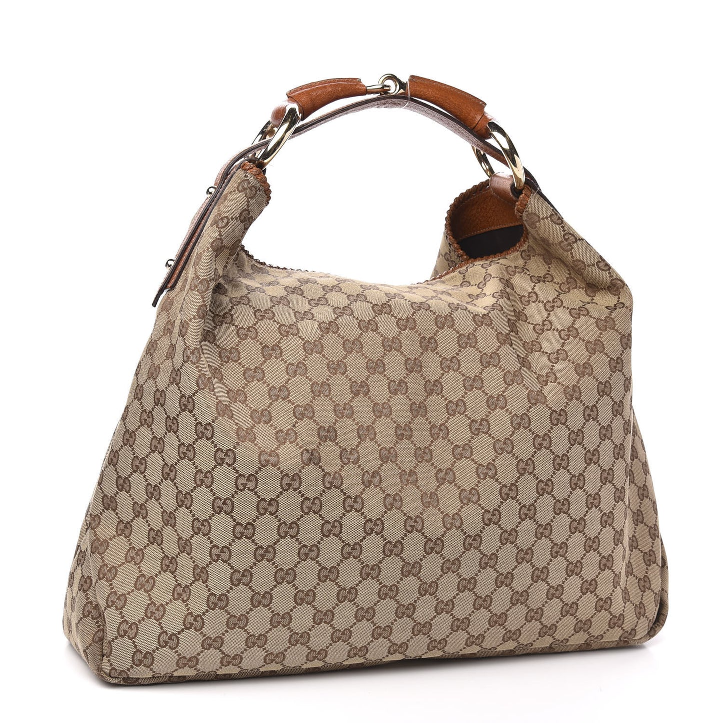 Monogram Large Horsebit Chain Hobo Brown