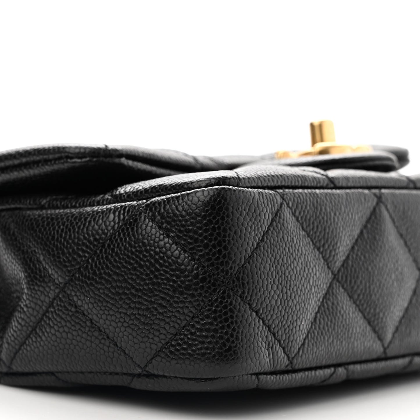 Caviar Quilted Mini Sweetheart Rectangular Flap Black