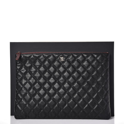 Chanel Caviar Quilted Large Cosmetic Case Black 8 of 8