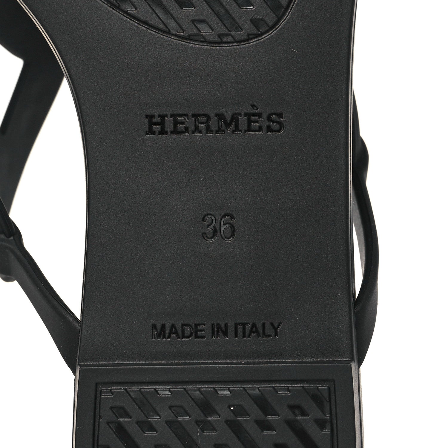 Hermes Rubber Womens Egerie Sandals 36 Black 6 of 8