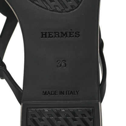 Hermes Rubber Womens Egerie Sandals 36 Black 6 of 8