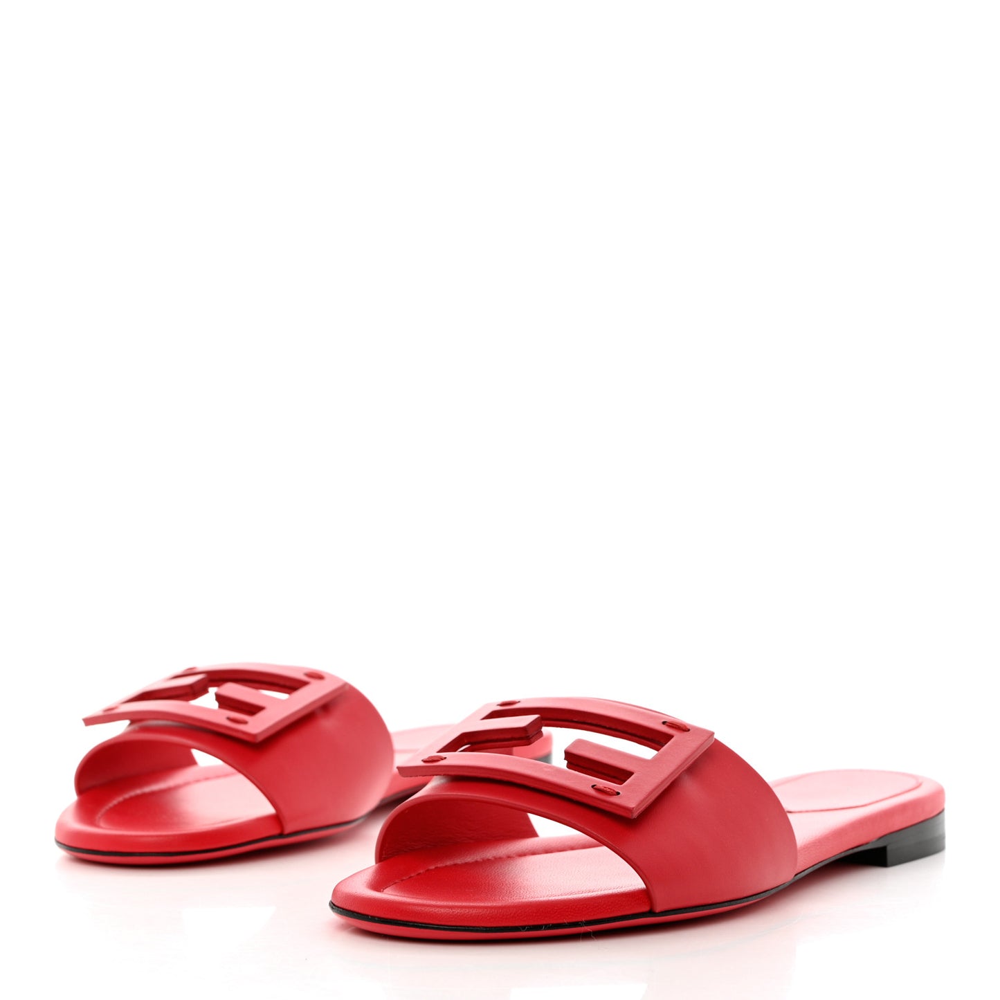 Vitello Cuoio Baguette Flat Slide Sandals 37.5 Lampone