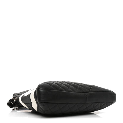 Chanel Calfskin Quilted Large Cambon Messenger Black White 4 of 10