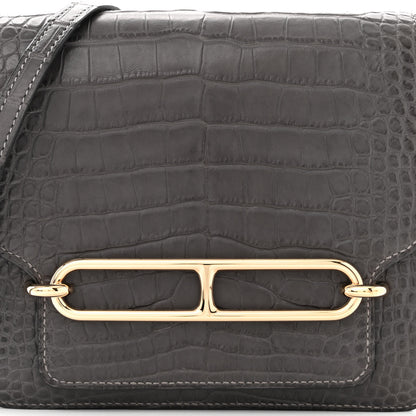 Hermes Matte Alligator Mini Sac Roulis Graphite 8 of 14