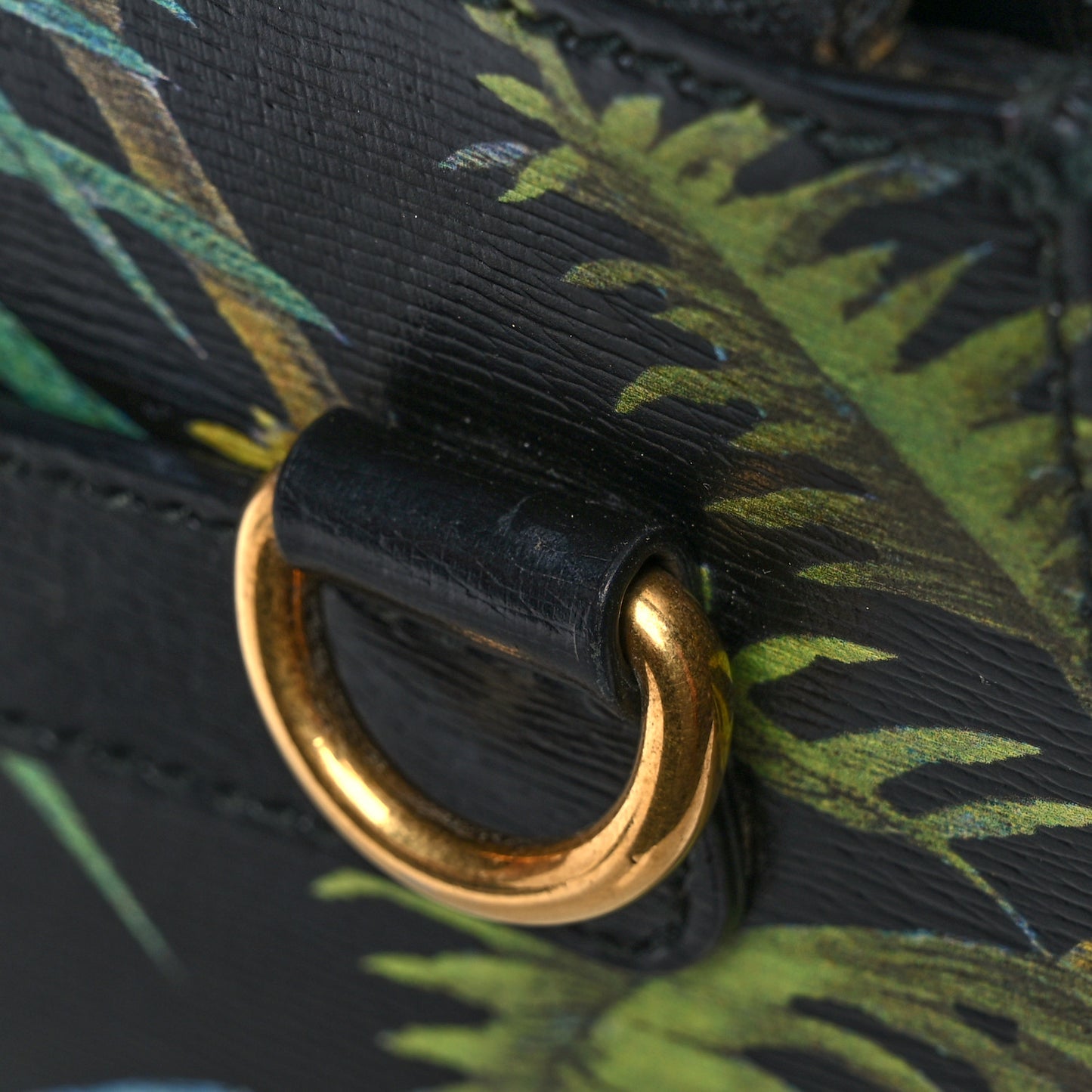 Calfskin Tropical Print Messenger Black